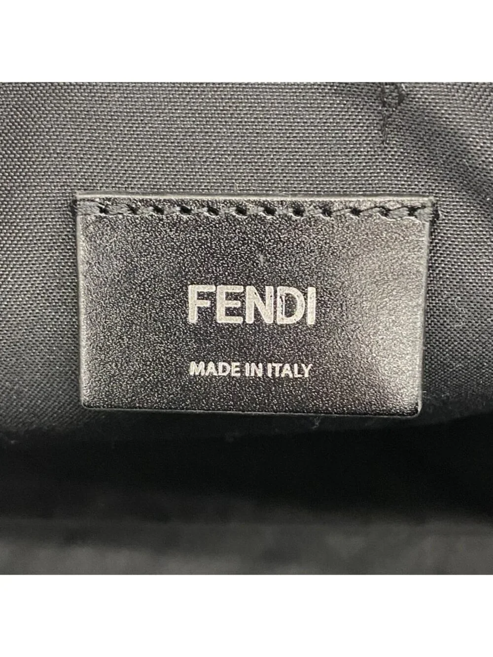 Fendi Shoulder Bag Zucca Leather Black Silver